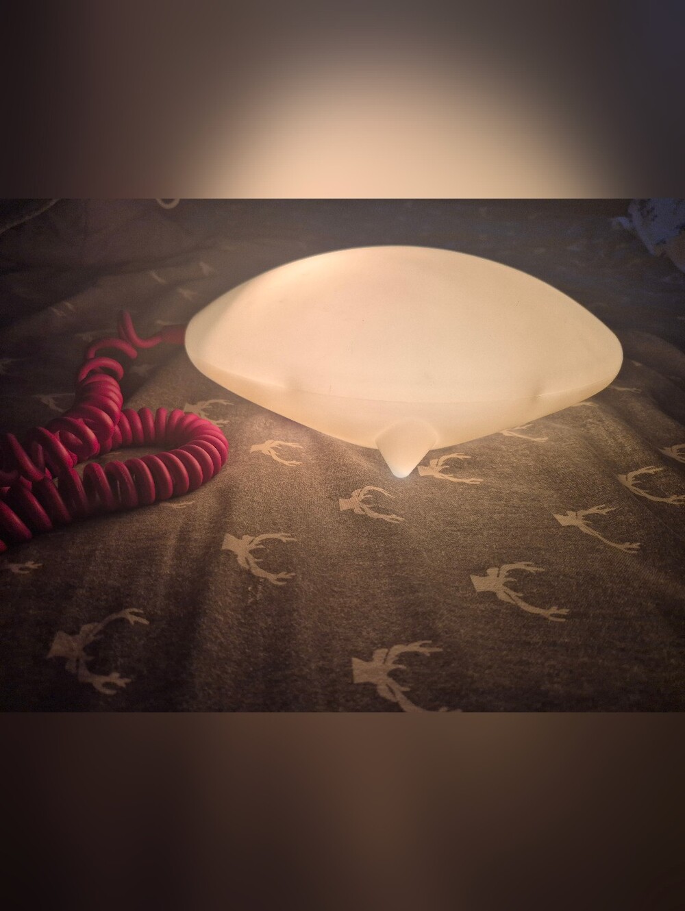 Vintage Ikea LOV UFO Table Or Wall Lamp  White With Red Cord  1990s